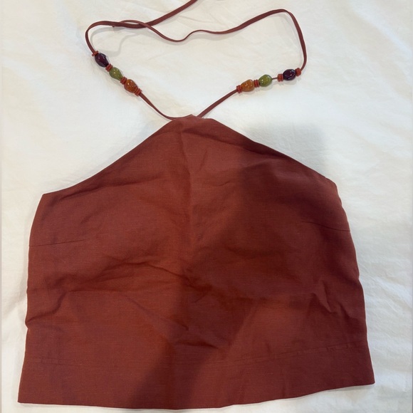 Sezane Linen Halter Crop Top - Picture 3 of 6